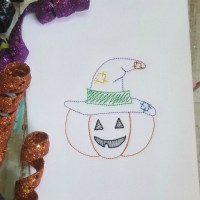 Jack O' Lantern Pumpkin Machine Embroidery Design 
